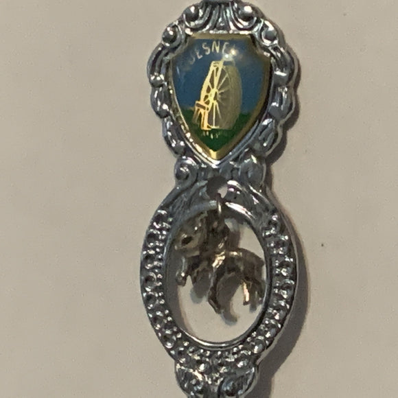 Quesnel BCWater Wheel Moose collectable Souvenir Spoon PV
