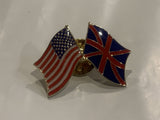 USA Great Britain Friendship Flags Lapel Hat Pin BE