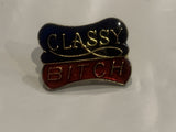 Classy B*tch Slogan Lapel Hat Pin BE