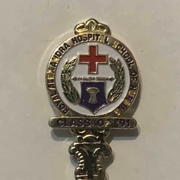 Royal Alexandra Hospital School of Nurseing Class of 1991 collectable Souvenir Spoon PV