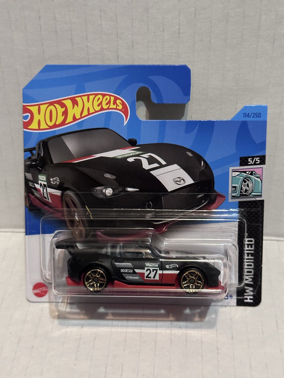 Black '15 Mazda MX-5 Miata HW Modified 5/5 114/250 HKH87 2021 Hot Wheels Diecast Car