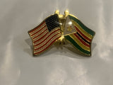 USA Zimbabwe Friendship Flags Lapel Hat Pin BF
