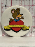 Happy Valentines Day Moose Heart Button Pinback
