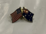 USA New Zealand Friendship Flags Lapel Hat Pin BF