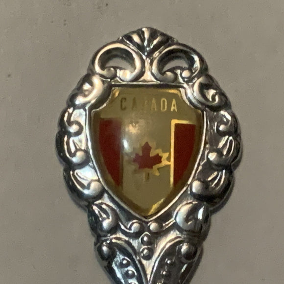 Hinton Alberta Canada Flag Collectable Souvenir Spoon DE