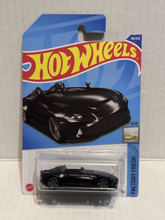 Black Aston Martin V12 Speedster Factory Fresh 9/10 183/250 HCX71 2021 Hot Wheels Diecast Car