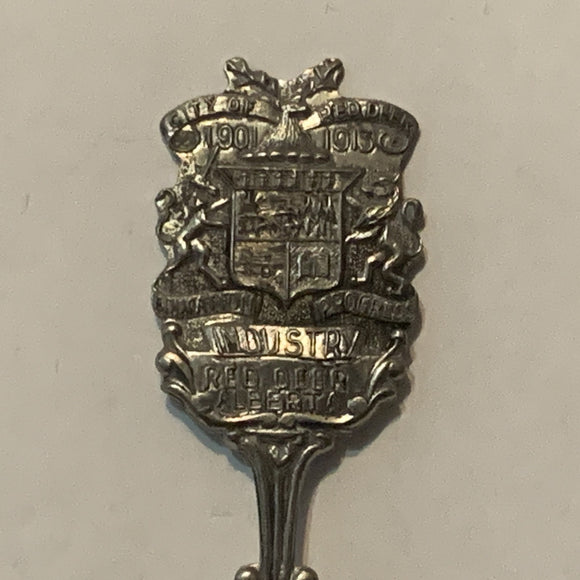 City of Red Deer Industry Coat of Arms collectable Souvenir Spoon PX