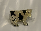 Black & White Holstein Dairy Cow Lapel Hat Pin BG