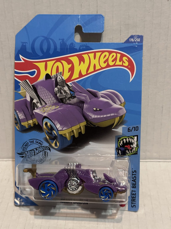Purple Knight Draggin Street Beasts 6/10 178/250 GHG04 2018 Hot Wheels Diecast Car