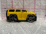 Yellow Hummer H# SUV Hot Wheels Diecast Car