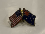 USA New Zealand Friendship Flags Lapel Hat Pin BG