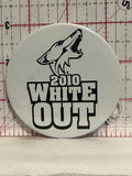 2010 White Out Howling Wolf Button Pinback