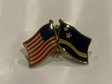 USA Curacao Friendship Flags Lapel Hat Pin BH