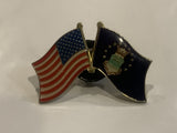 Usa Military Friendship Flags Lapel Hat Pin BH