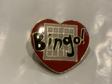Bingo Card Heart Lapel Hat Pin DN