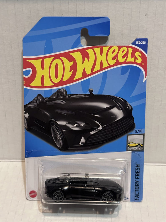 Black Aston Martin V12 Speedster Factory Fresh 9/10 183/250 HCX71 2021 Hot Wheels Diecast Car