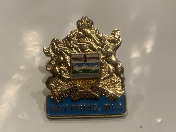 Ray Prins MLA Alberta Coat of Arms Lapel Hat Pin DN
