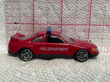Red Fire Department Car  Motor Max Diecast Car