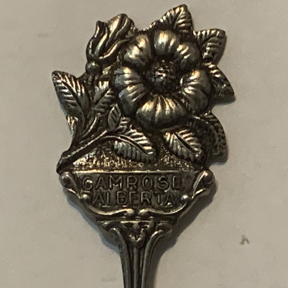 Camrose Alberta Wild Rose collectable Souvenir Spoon PZ