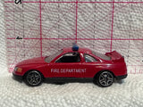 Red Fire Department Car  Motor Max Diecast Car