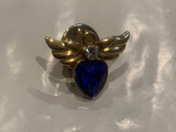 Angel Blue Heart Gem Lapel Hat Pin DO