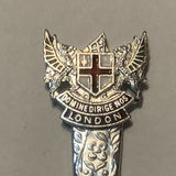 London England Coat of Arms Motto Shovel Collectable Souvenir Spoon DG