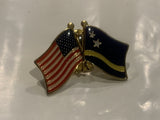 USA Curacao Friendship Flags Lapel Hat Pin DO