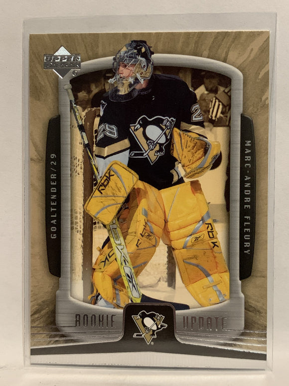 #80 Marc-Andre Fleury   Pittsburgh Penguins 2005-06 Upper Deck Rookie Update Hockey Card