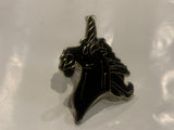 Black Unicorn Lapel Hat Pin DO
