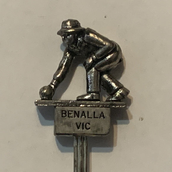 Benalla Victoria Lawn Bowling Australia collectable Souvenir Spoon PZ