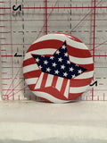 USA American Flag Star Button Pinback