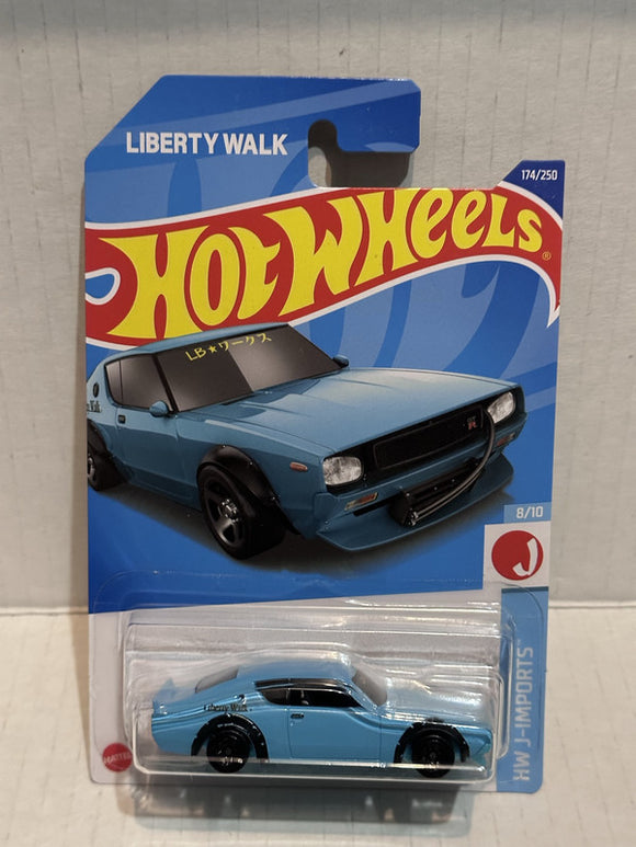 Blue Nissan Skyline 2000GT-R LBWK HW J-Imports 8/10 174/250 HCW32 2021 Hot Wheels Diecast Car