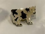 Black & White Holstein Dairy Cow Lapel Hat Pin BJ
