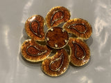 Orange Flower Pedals Lapel Hat Pin DP
