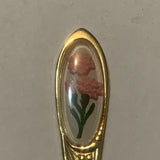 Pink Carnation Flowers Collectable Souvenir Spoon DI