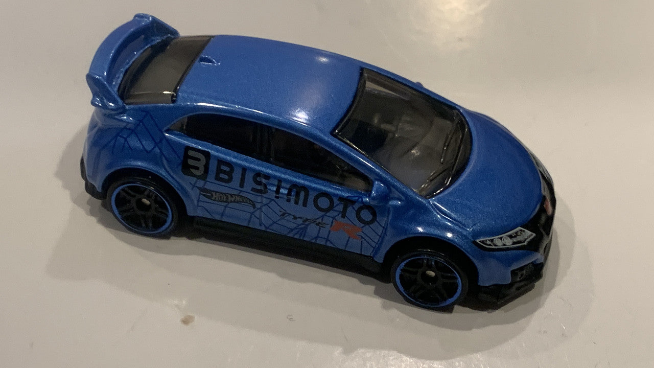 Blue 2016 Honda Civic Type R DTW88 Hot Wheels Toy Diecast Car