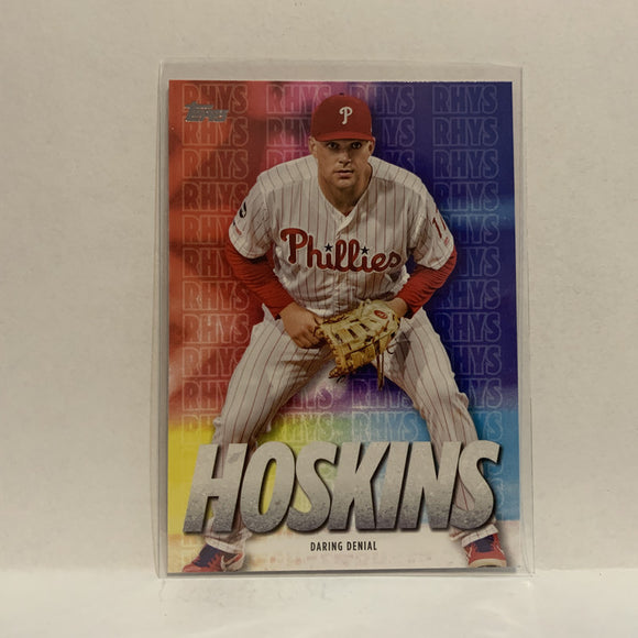 RH-27 Rhys Hoskins Daring Denial Philadelphia Phillies 2020 Topps Series 1 Baseball Card IB