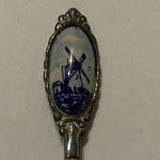 Blue White Windmill Collectable Souvenir Spoon DI