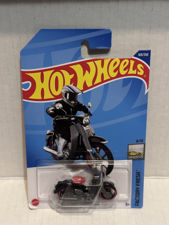 Black Honda Super Cub Factory Fresh 8/10 169/250 HCT46 2021 Hot Wheels Diecast Car