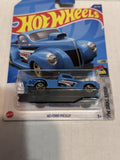 Blue '40 Ford Pickup HW Drag Strip 1/10 181/250 HCV92 2021 Hot Wheels Diecast Car