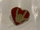 I Love You Hand Signal Heart Lapel Hat Pin DR