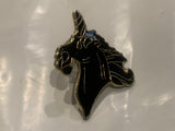 Black Unicorn Lapel Hat Pin DR