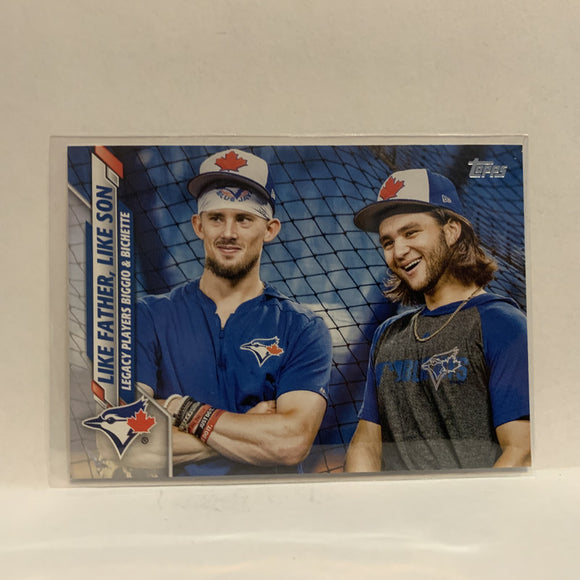 #61 Like Father Like Son Legacy Players Biggio & Bichette Toronto Blue Jays 2020 Topps Series 1 Baseball Card IC