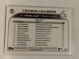 #127 Wheeler Scherzer Burnes Strikeout Leaders 2022 Topps Series 1 Baseball Card MLB