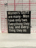 Women's Faults Men's Faults Button Pinback