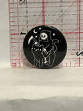 Black Cat Grim Reaper Button Pinback