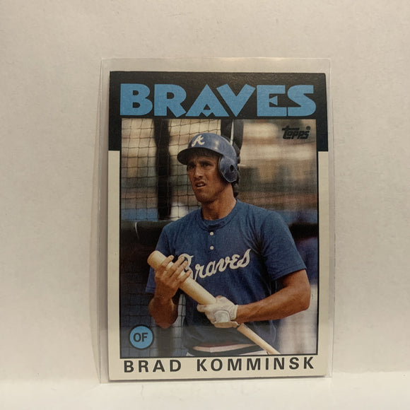 #698 Brad Komminsk Atlanta Braves 1986 Topps Baseball Card ID