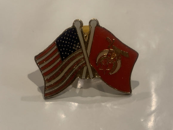 USA Shriners International Friendship Flag Lapel Hat Pin DR