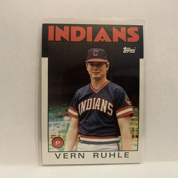 #768 Vern Ruhle Cleveland Indians 1986 Topps Baseball Card ID