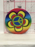 Peace Sign Flower Design Button Pinback